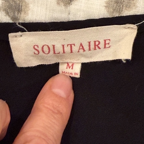 Solitaire Anthropologie Ladies' Black Embroidered Boho Tunic Dress, V-Neck; Med - Picture 5 of 6